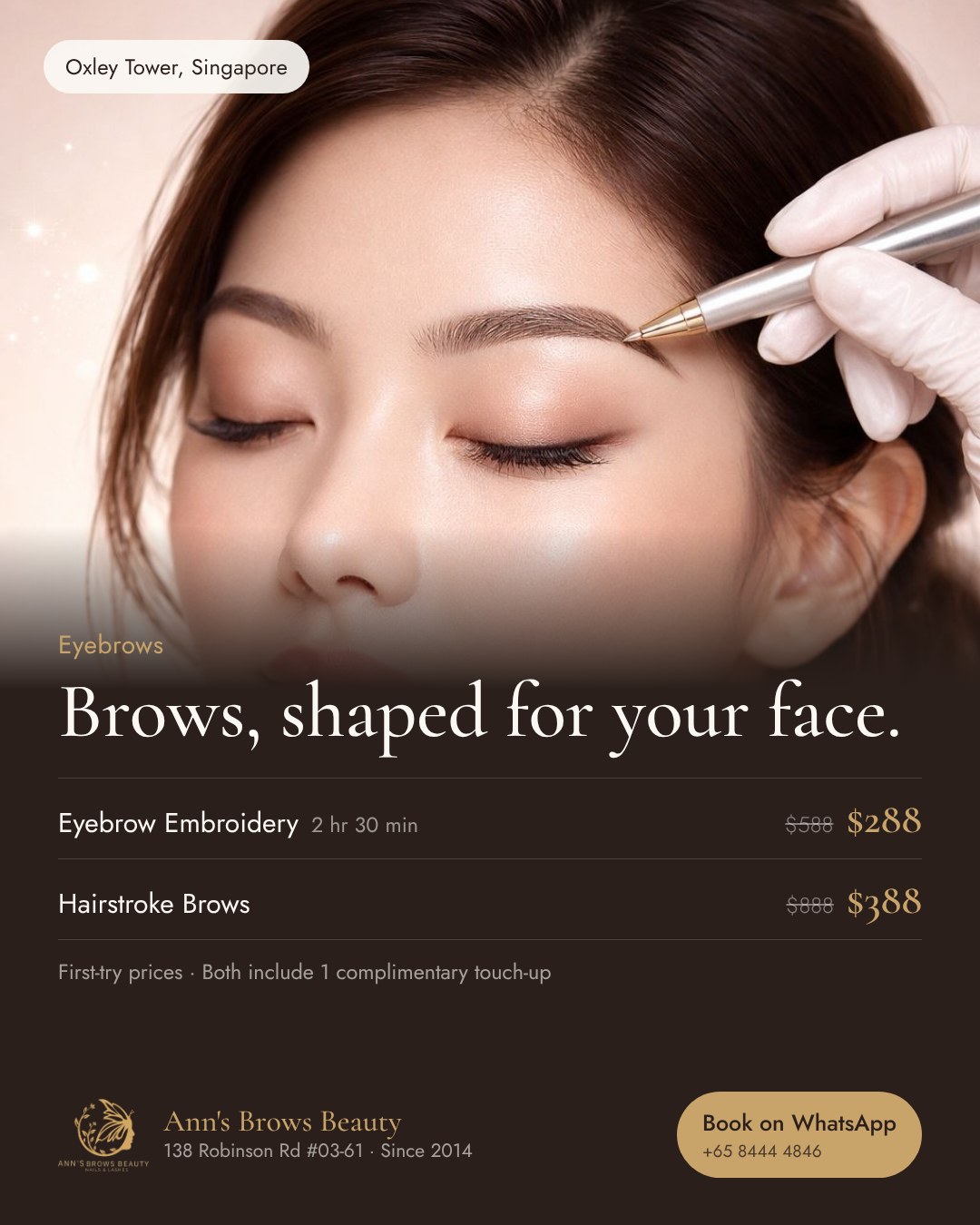 Eyebrows prices at Ann's Brows Beauty