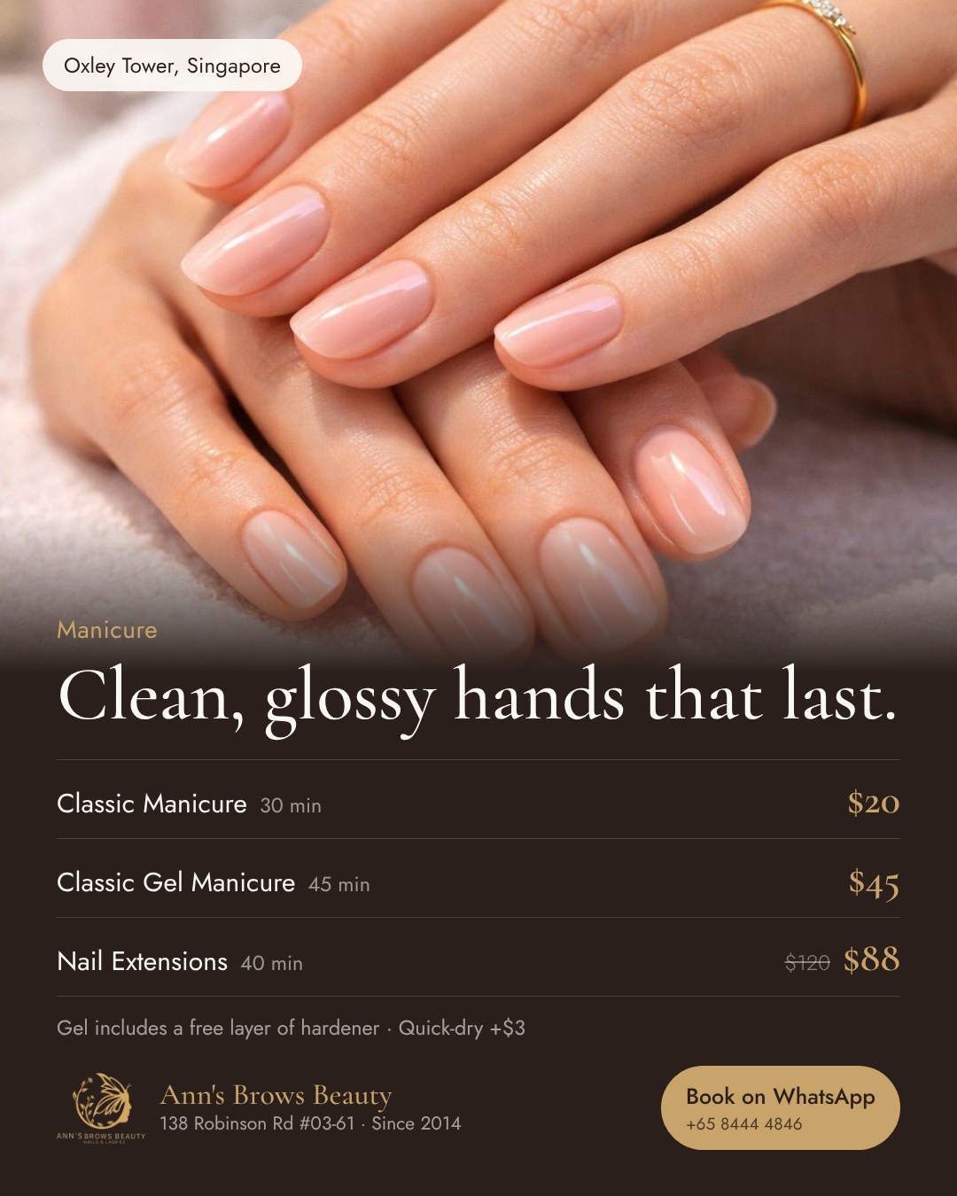Manicure prices at Ann's Brows Beauty